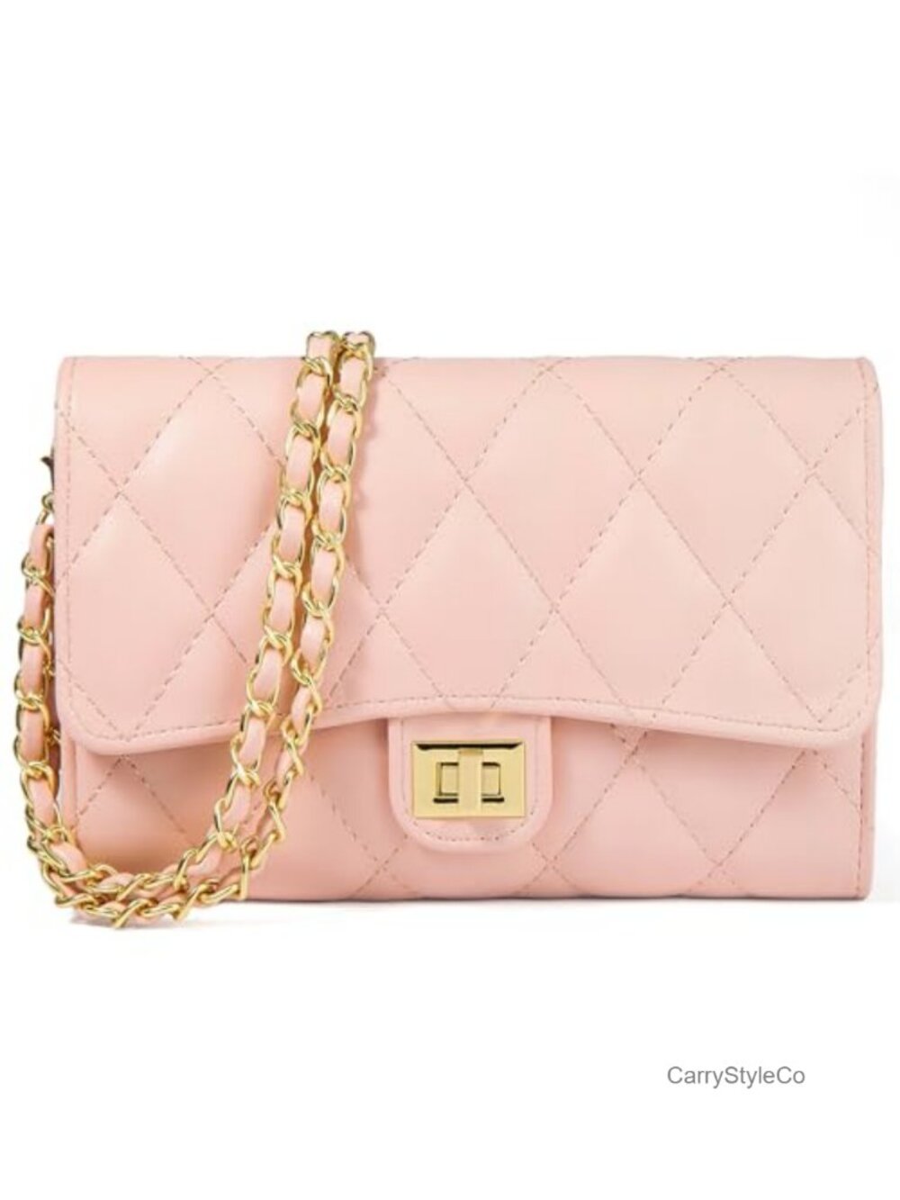 Faux Leather Small Crossbody Phone Bag Sling Purse with Chain Strap